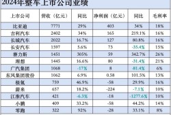 三家中国汽车制造商净利超百亿，只有一家公司由盈转亏